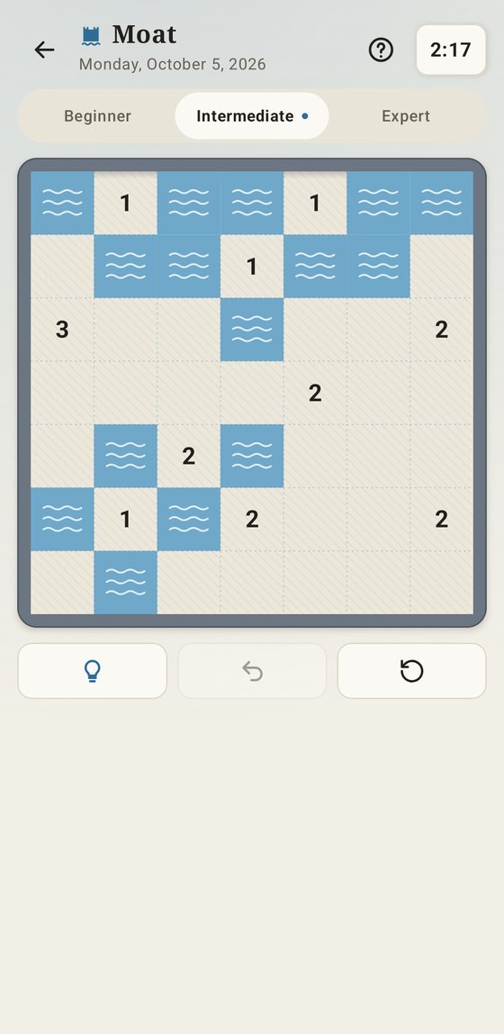 Moat: a partially flooded courtyard puzzle